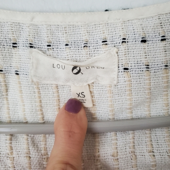 Madewell Lou & Grey Striped Fringe Cream Cropped Tank - Picture 4 of 6